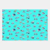 おもしろいカラフル沿岸海生航海の ラッピングペーパーシート (正面)