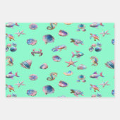 おもしろいカラフル沿岸海生航海の ラッピングペーパーシート (正面3)