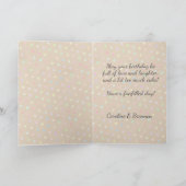 おもしろいカラフル点々のある大事な行事おめでとう カード (内部)