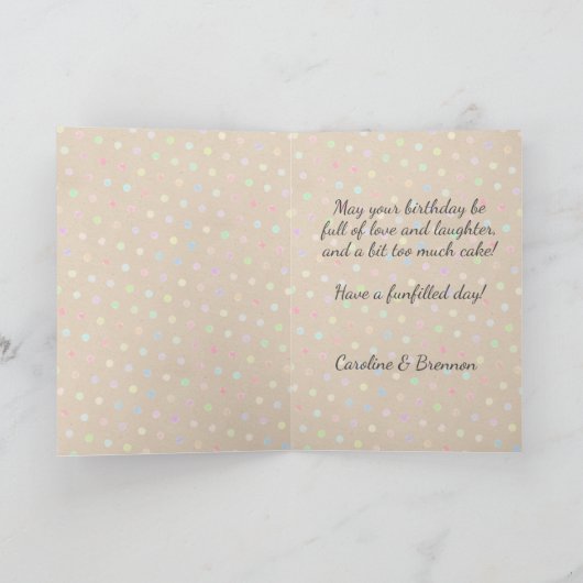 おもしろいカラフル点々のある大事な行事おめでとう カード (内部)