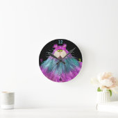 おもしろいカラフル猫 ラウンド壁時計 (ホーム)