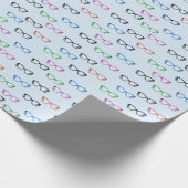 おもしろいカラフル眼鏡アートパターン ラッピングペーパー (角)