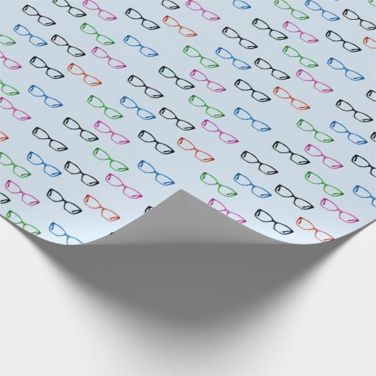 おもしろいカラフル眼鏡アートパターン ラッピングペーパー (角)