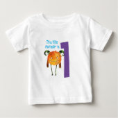 おもしろいカラフル私の小さなモンスターの最初の誕生日 ベビーTシャツ (正面)