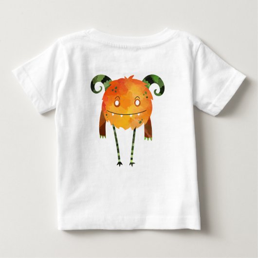 おもしろいカラフル私の小さなモンスターの最初の誕生日 ベビーTシャツ (裏面)
