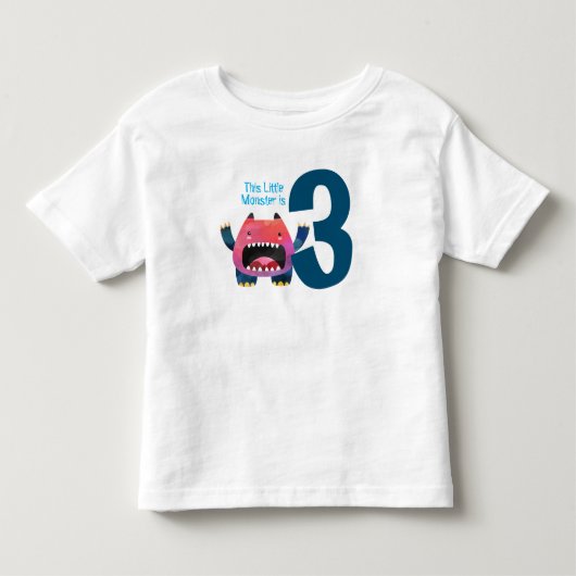 おもしろいカラフル私の小さなモンスターは3 トドラーTシャツ (正面)