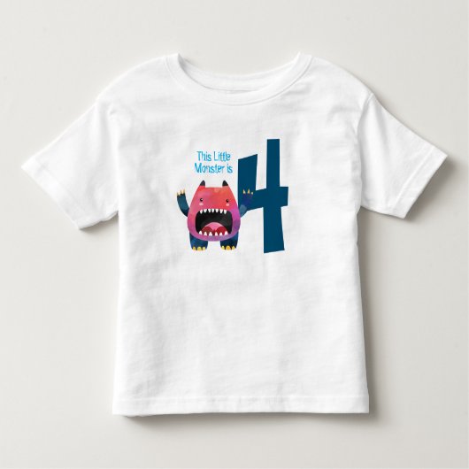 おもしろいカラフル私の小さなモンスターは4 トドラーTシャツ (正面)