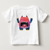おもしろいカラフル私の小さなモンスター最初の誕生日bab ベビーTシャツ (裏面)