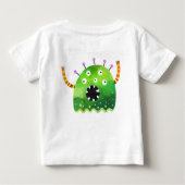 おもしろいカラフル私の小さなモンスター最初の誕生日bab ベビーTシャツ (裏面)