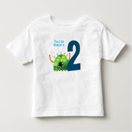 おもしろいカラフル私の小さなモンスター2歳の誕生日 トドラーTシャツ