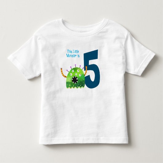 おもしろいカラフル私の小さなモンスター5歳の誕生日 トドラーTシャツ (正面)