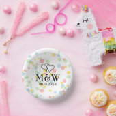 おもしろいカラフル紙吹雪ドット紙の結婚ボウル ペーパーボウル (パーティー)