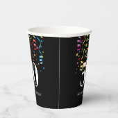 おもしろいカラフル紙吹雪リボンブラック50誕生日 紙コップ (右)