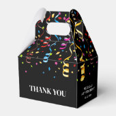 おもしろいカラフル紙吹雪リボン誕生日ありがとう フェイバーボックス (正面サイド)