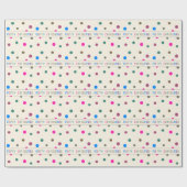 おもしろいカラフル紙吹雪「メリークリスマス」ストライプの ラッピングペーパー (フラット)