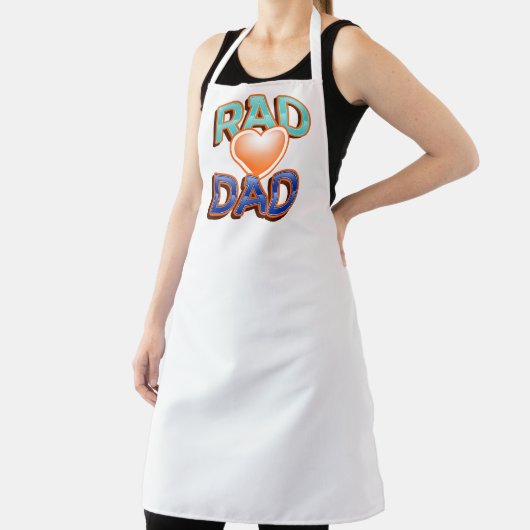 おもしろいカラフル素晴らしいパパ引用文及び赤いハート エプロン (インサイチュ)