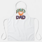 おもしろいカラフル素晴らしいパパ引用文及び赤いハート エプロン (正面)