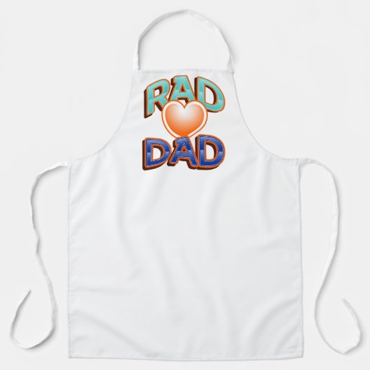 おもしろいカラフル素晴らしいパパ引用文及び赤いハート エプロン (正面)