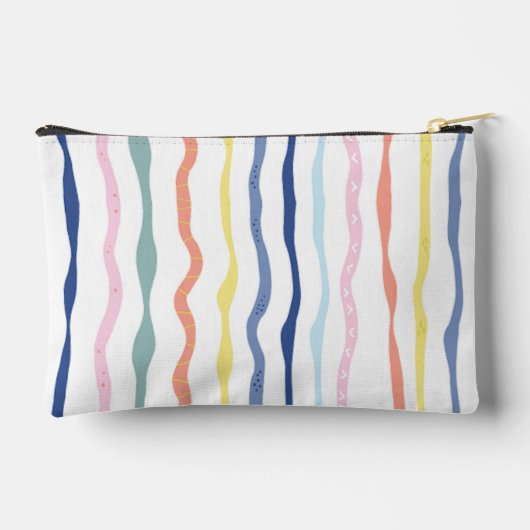 おもしろいカラフル絵を描ジッストライプパーペンケース アクセサリーポーチ (裏面)