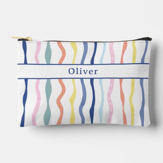 おもしろいカラフル絵を描ジッストライプパーペンケース アクセサリーポーチ (正面)