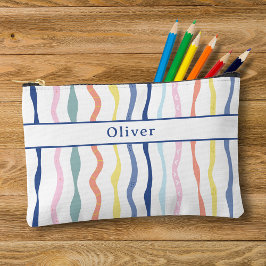 おもしろいカラフル絵を描ジッストライプパーペンケース アクセサリーポーチ
