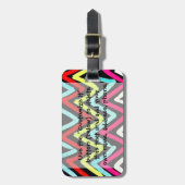 おもしろいカラフル絵を描 Chevron Tribal ZigZag ストライプの ラゲッジタグ (正面縦)