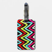 おもしろいカラフル絵を描 Chevron Tribal ZigZag ストライプの ラゲッジタグ (裏面縦)