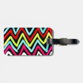 おもしろいカラフル絵を描 Chevron Tribal ZigZag ストライプの ラゲッジタグ (裏面横)
