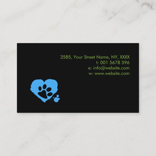 おもしろいカラフル絵を描pawプリント – ドッグウォーカー 名刺 (裏面)