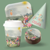 おもしろいカラフル編集可能子供の誕生日パーティー帽子 パーティーハット