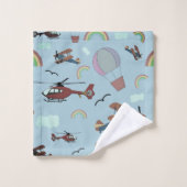 おもしろいカラフル航パーソナライズされた空 バスタオルセット (ウォッシュタオル)