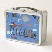 おもしろいカラフル航パーソナライズされた空 メタルランチボックス (正面)