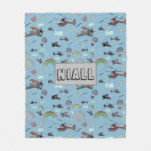 おもしろいカラフル航空 フリースブランケット (正面)