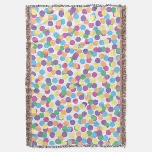 おもしろいカラフル色数々のの水玉模様 スローブランケット (正面縦)
