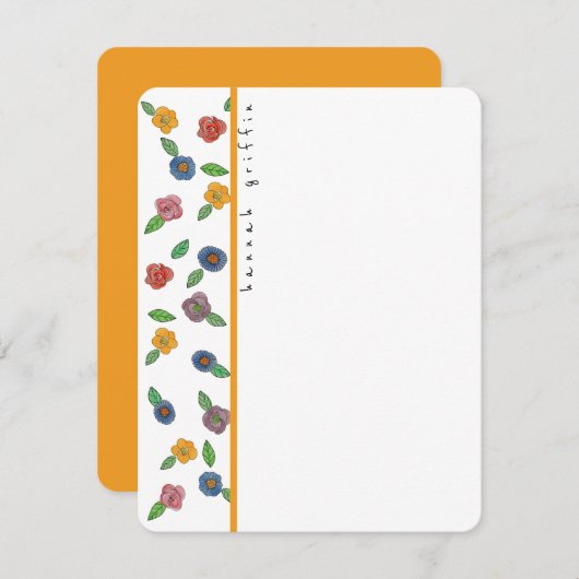 おもしろいカラフル花 ノートカード (正面/裏面)