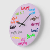 おもしろいカラフル語会社員 ラージ壁時計 (傾斜)