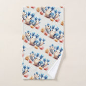 おもしろいカラフル踊り バスタオルセット (ハンドタオル)