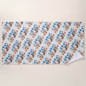 おもしろいカラフル踊り ビーチタオル (正面)