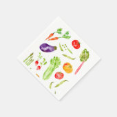 おもしろいカラフル野菜水彩 スタンダードカクテルナプキン (角)