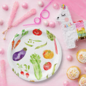 おもしろいカラフル野菜水彩 ペーパープレート (パーティー)