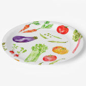 おもしろいカラフル野菜水彩 ペーパープレート (アングル)