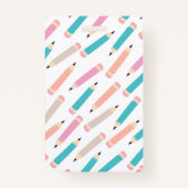 おもしろいカラフル鉛筆パターンの一次先生写真 バッジ (裏面)