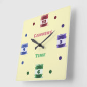 おもしろいカラフル開お洒落催時間 スクエア壁時計 (傾斜)