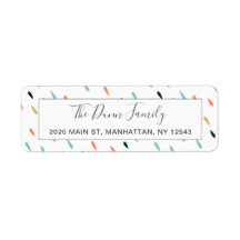 おもしろいカラフル雨滴型差出人住所