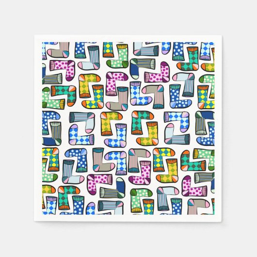 おもしろいカラフル靴型 スタンダードカクテルナプキン (正面)