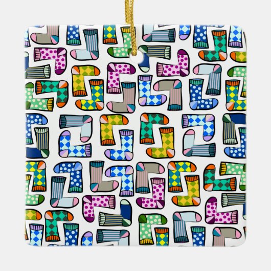 おもしろいカラフル靴型 セラミックオーナメント (正面)