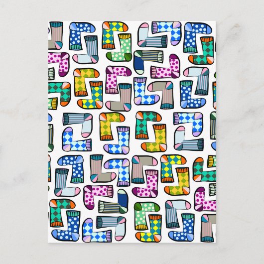おもしろいカラフル靴型 ポストカード (正面)