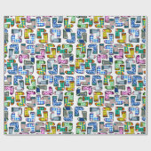 おもしろいカラフル靴型 ラッピングペーパー (フラット)