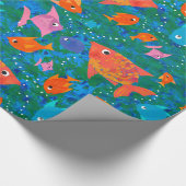 おもしろいカラフル魚の海包紙 ラッピングペーパー (角)
