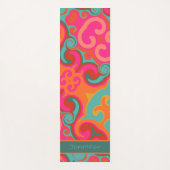 おもしろいカラフル鮮やか抽象芸術渦巻き ヨガマット (正面)